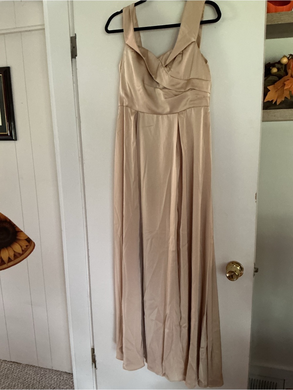 Ever Pretty Soft Beige Floor-Length Maxi Dress with Wide Straps